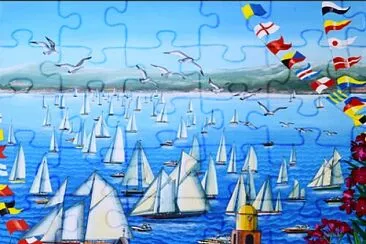 פאזל של bord de mer et voiliers