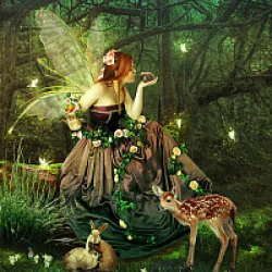 Fee en foret