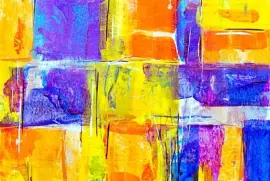 Pintura abstracta a base de amarillo