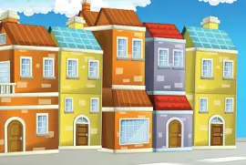 Карикатурен град фон