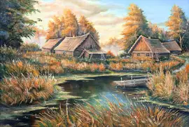 Birken im Herbstwald