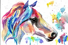 Colourful Horse Painting jigsaw puzzle