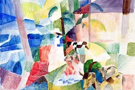 Krajobraz z dziećmi i kozami