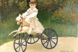 Jean Monet em seu cavalo de hobby