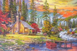 Le coucher de soleil sur le lac