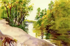 פאזל של נוף כפרי קיץ