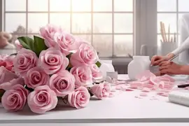 Buquê de rosas de mesa