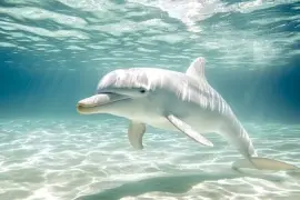 Graciös albino delfin