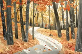 פאזל של שביל יער הסתיו