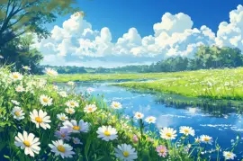 Prairie fleurie au printemps