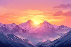 Nascer do sol sobre as montanhas