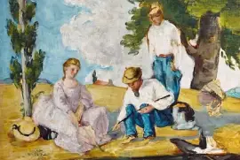 Piquenique na margem do rio