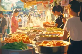 Bancarelle di cibo di strada di Bangkok