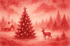 País das maravilhas do inverno com renas