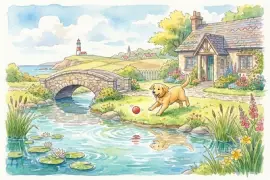 Valp festlig morgonscen