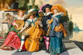 פאזל של חברה עליזה על טרסה 