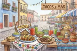 Ein mexikanischer Streetfood-Tisch