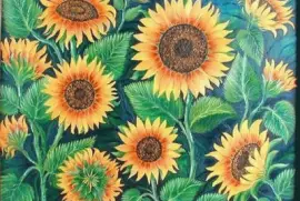 Sun flowers in winter