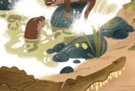 Otters and Alligator