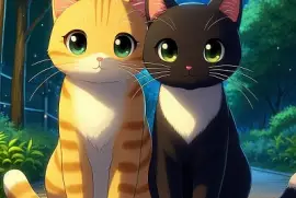 Gatos en la noche jigsaw puzzle