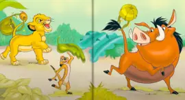 Simba, Timon and Pumba bug hunting jigsaw puzzle