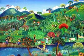 au bord de la rivière art naïf jigsaw puzzle