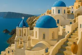 希臘愛情海旁的建築物