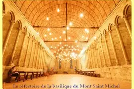 Le réfectoire de la basilique du Mont Saint Michel