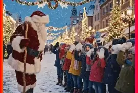 Papa Noël avec des enfants
