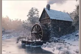 Moulin à eau en hiver