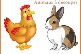Poule et lapin à découper