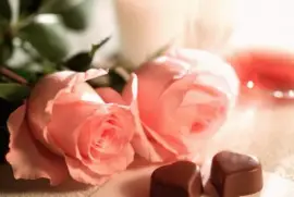 rosas y chocolates