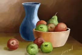 Vaso e frutas