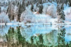 Lago de Vallon. Francia jigsaw puzzle