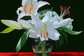 Pintura de flores al oleo