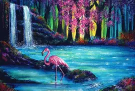 Pintura en acrilico flamingo