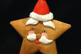 Wooden Santa ornament