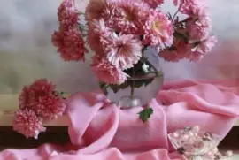 Pink Pearls and Dahlias