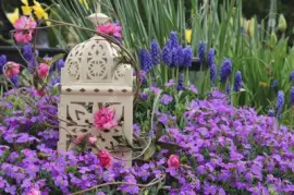 Metal Bird Cage in Spring Garden jigsaw puzzle