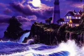 Moonlit Light House jigsaw puzzle
