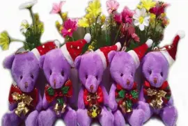 Cute Purple Christmas Bears
