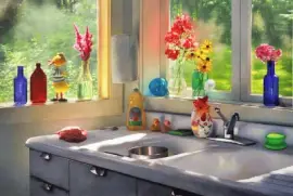 ventana en la cocina jigsaw puzzle