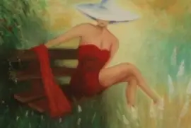 femme sur un banc jigsaw puzzle