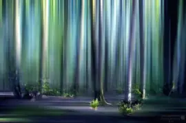 turquoise forest blur jigsaw puzzle