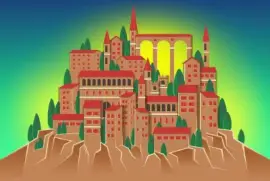 Aldea de  MontaÃ±a-  Paisaje.