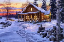 CABAÃ‘A EN LA NIEVE jigsaw puzzle