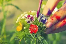 flores pintando colores jigsaw puzzle