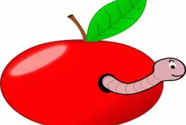 Manzana- Frutas,Gusano.