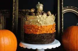 Ruffled Golden Acorn Cake