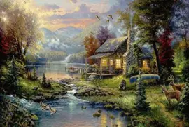 chaumiÃ¨re au bord de l 'eau jigsaw puzzle